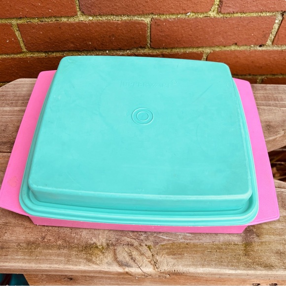 Tupperware Other - Vintage Tupperware Deviled Egg Keeper Carrier with Lid - Turquoise/Pink